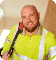 Man in a high-vis jacket