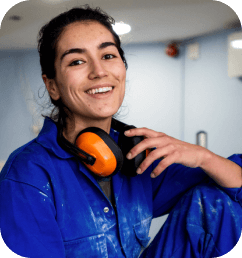 Woman working in a industrial environment